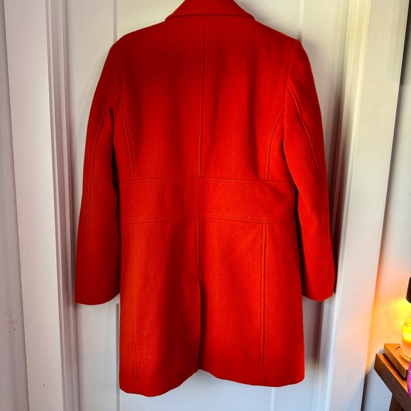 Banana Republic Women's Orange Wool Toggle Zip Coat Size Med Winter Cozy Jacket - Picture 11 of 11